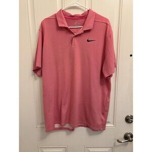 Nike Dri-fit Polo Shirt Mens XL Pink Wicking Golf Short Sleeve Adult XL